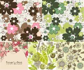 花纹花朵图案矢量图下载